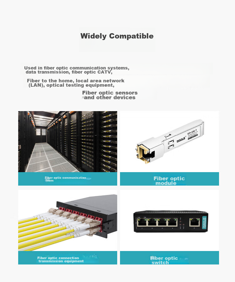 HAILE Fiber Optic Patch Cable, 10 Gigabit Multi-Mode LC-LC OM4 Pigtail, Low Smoke Zero Halogen LSZH Low Loss A-Grade Fiber Core, Data Center Optical Cable, 2 Meters, HJ-2LC 9