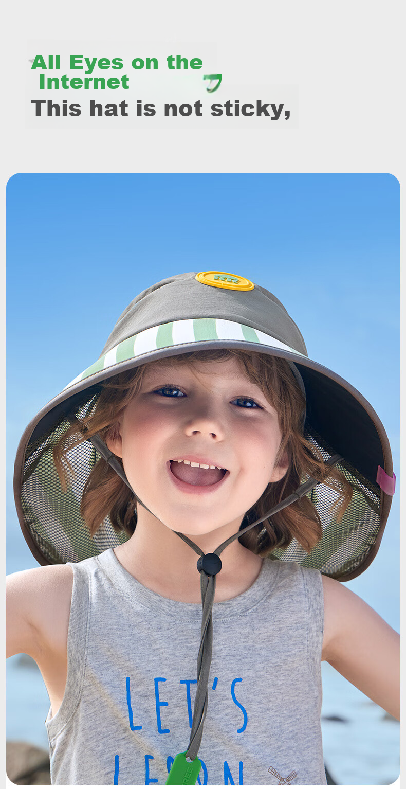 Kocotree Children's Sun Protection Hat, Open-Top Fisherman Hat, Boys' Sun Hat, Baby Cap, Wide-Brimmed Shawl 14