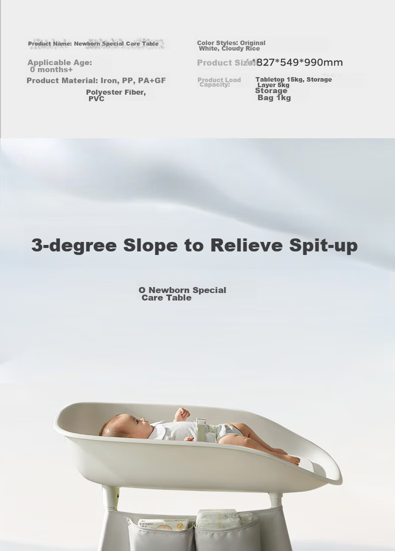 Babycare Multifunctional Baby Changing Table, Newborn Care Station, Portable Infant Bath And Diaper Changing Table, Origin White 1