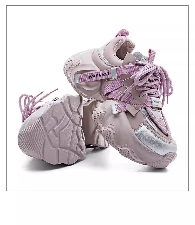 Huili Official Women's Shoes, Summer Dad Shoes for Women, 2026 New Style Sneakers, Versatile Footwear for Women, Purple And Silver Mesh Style, Size 37 23