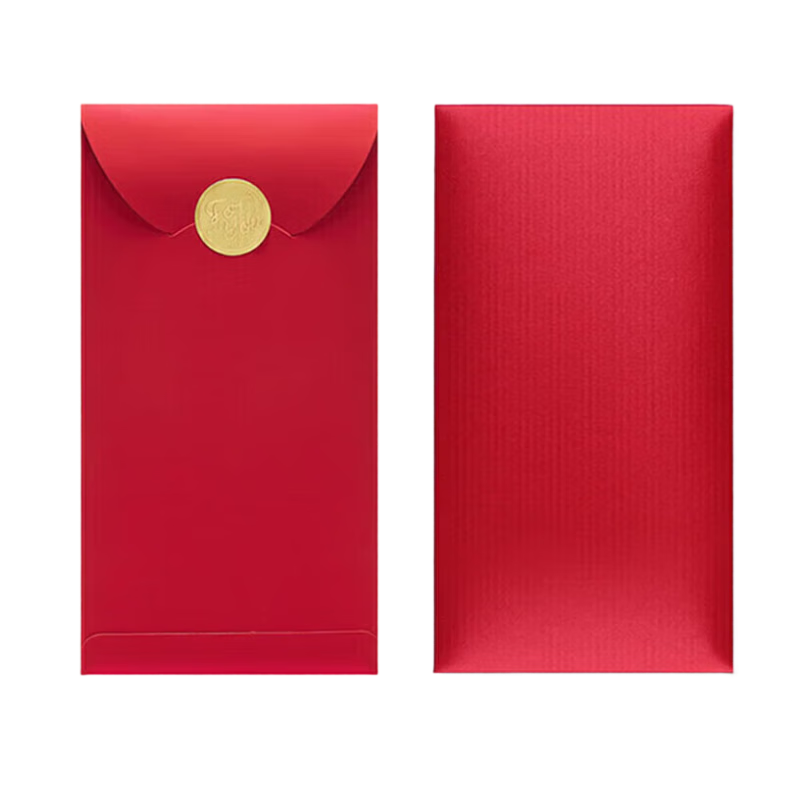 Qingwei Blank Red Envelopes, Pack of 12, for Weddings, Business Openings, Construction Commencements, Bonuses, Red Packet Sealing Stickers