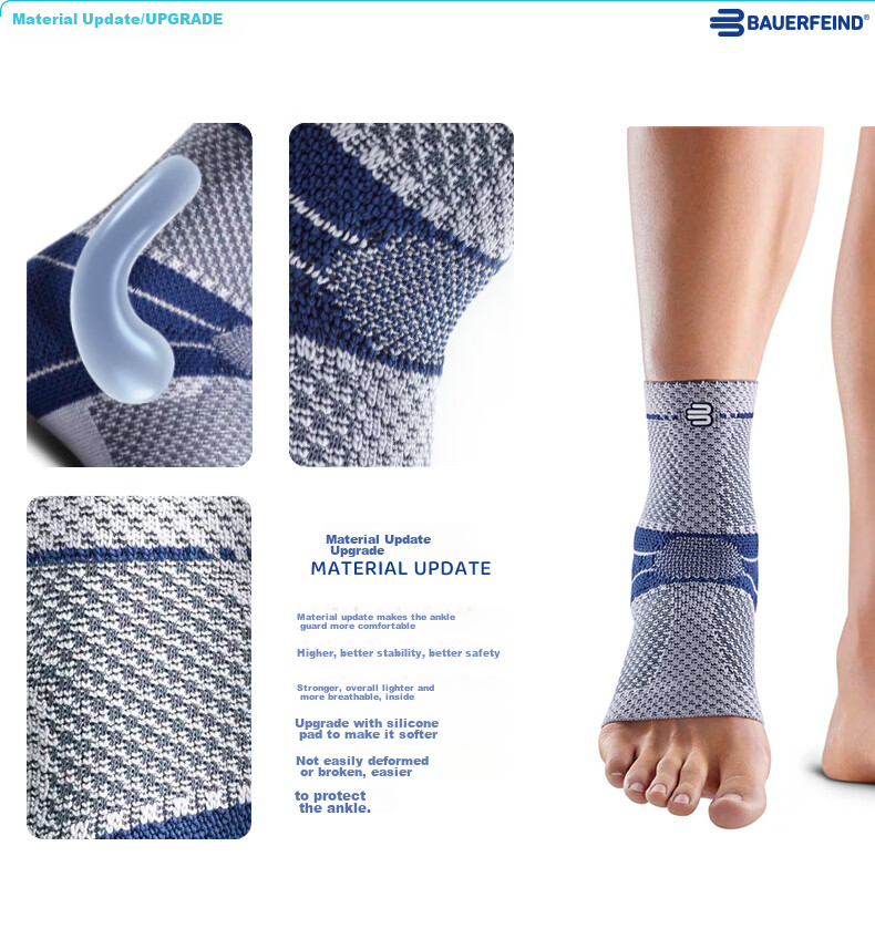 BAUERFEIND Ankle Brace, MalleoTrain, Titanium Gray, Left Foot, Size 2, Single Piece 7