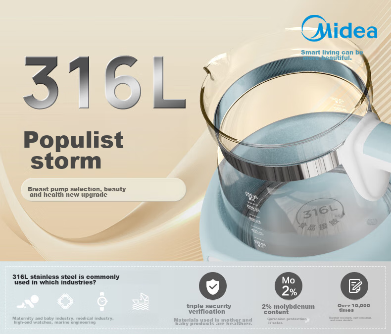 Midea Constant Temperature Kettle, Baby Formula Maker, Electric Water Boiler for Milk Preparation, Health Pot with Temperature Control, 1.3L Capacity 2