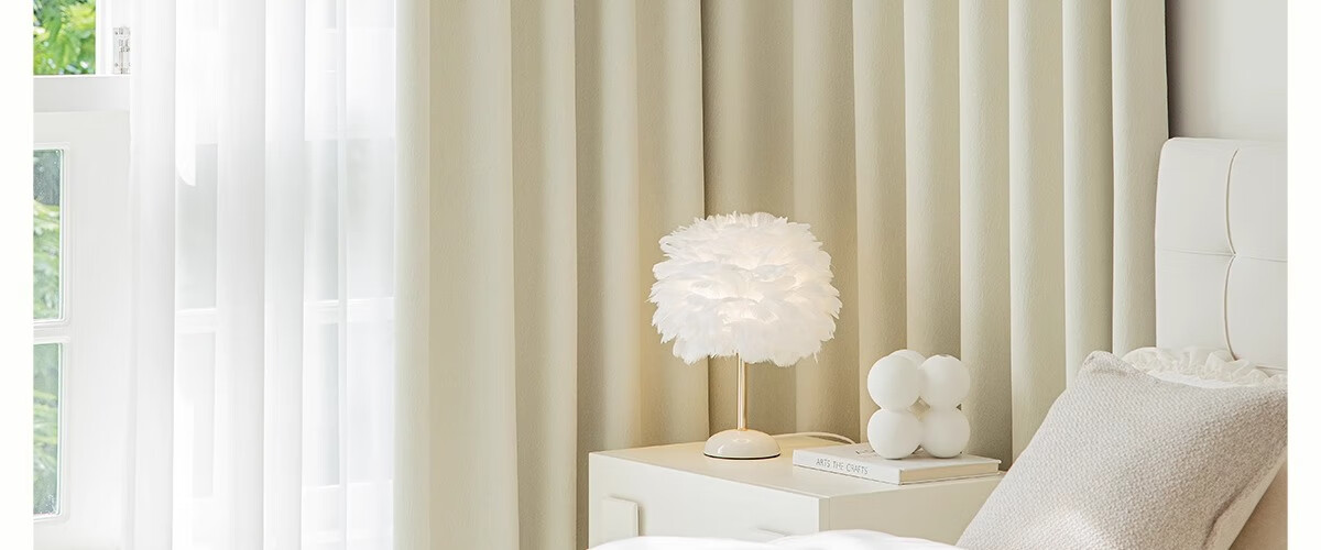 Mihua High Light-Blocking Curtains, Complete Set for Living Room, Thickened Sun Protection, Hooked Velvet Fabric, Cheese Cashmere Color, 1.8m Wide * 2.4m High 17