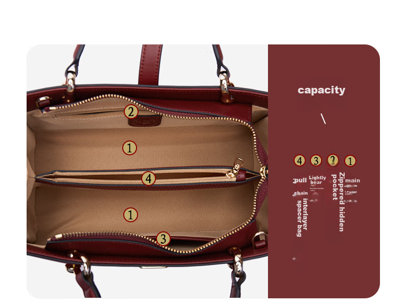 PmSix Women's Handbag, Cowhide Leather Embroidery, Red Wedding Bag, Large Capacity Crossbody Bag for Middle-Aged Women, Birthday Gift for Mom 9