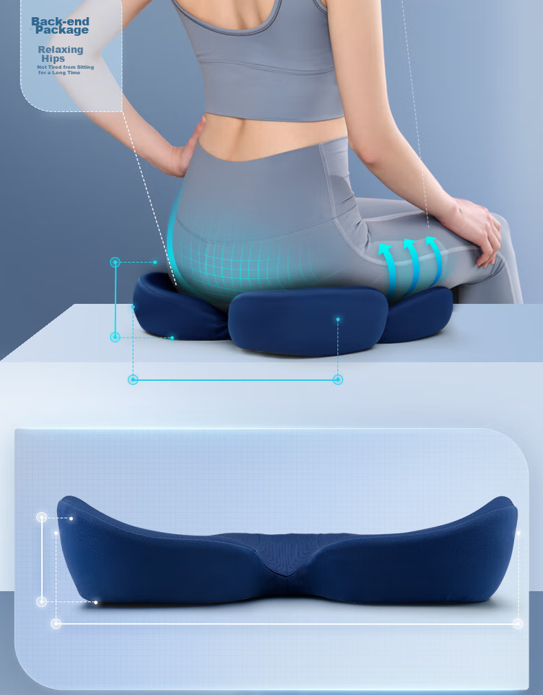 Back2 Cushion, Office Petal-Shaped Buttocks Cushion, Chair Pad, Breathable Memory Foam Tailbone Hemorrhoids Cushio 13