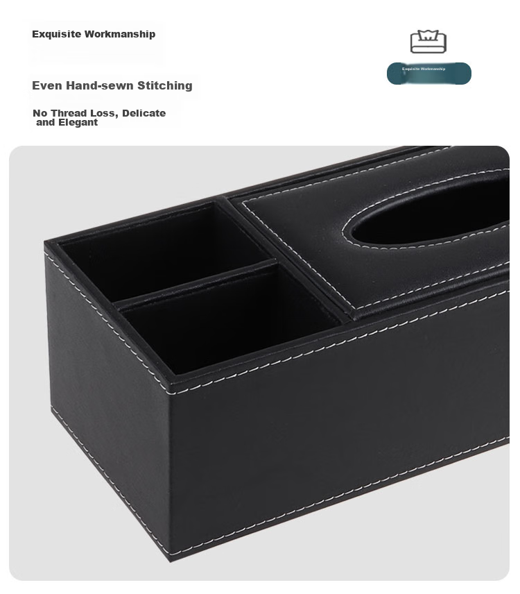 Youjialiangpin Tissue Box, Living Room Napkin Holder, Desktop Storage, Paper Towel Dispenser, Office Business Magnetic Leather Cover 9