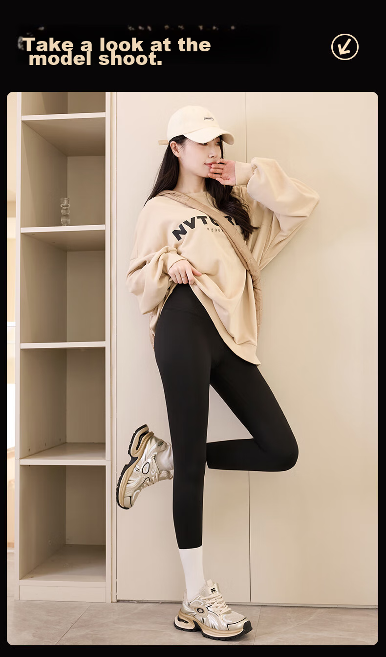 LangSha Shark Leggings for Women, Slimming And Butt-Lifting, Autumn And Winter Thick Fleece-Lined, Wearable Outside, Warm Tight-Fitting Yoga Pants 14