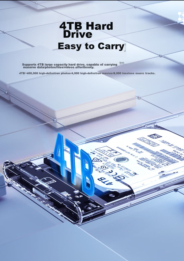 Netac External Hard Drive Enclosure, 2.5-Inch Type-C SATA Serial Port, Laptop And Desktop Compatible, for Solid State And Mechanical SSD Drives, WH11 CtoC 5