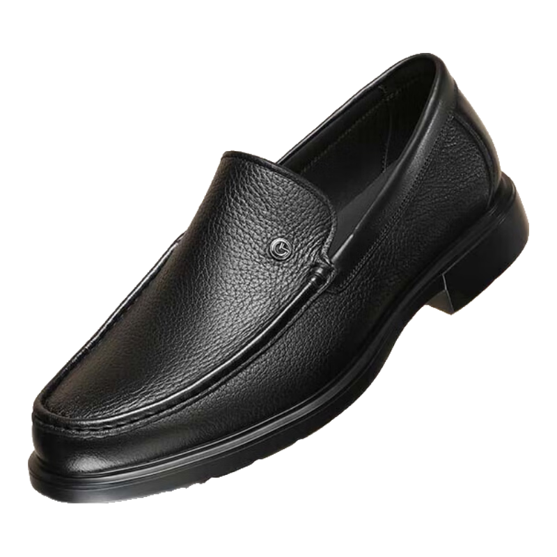 Goldlion Men's Business Leather Shoes, Lightweight And Durable Loafers, G580430546AAA, Black, Size 39