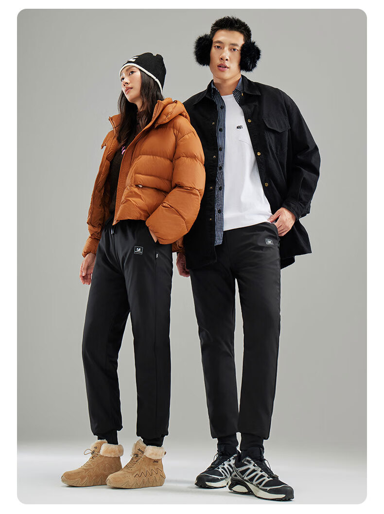 Xiongmaoxiangban down Pants for Men And Women, Autumn And Winter Style, Fleece-Lined Thickened Trousers, Warm Cotton Pants, Suitable for -30°C in Northeast China, Outdoor Wear, Duck Dow 11