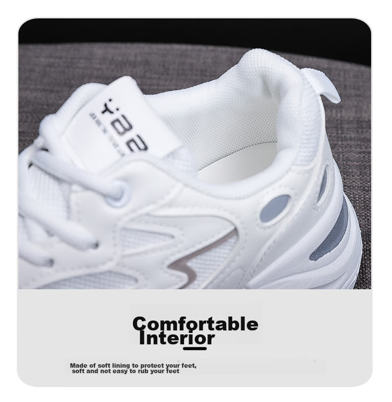 CARTELO Women's Dad Sneakers, Spring Casual White Shoes, Comfortable Sports Shoes, Running Shoes for Women, 0936 White, Size 35 8
