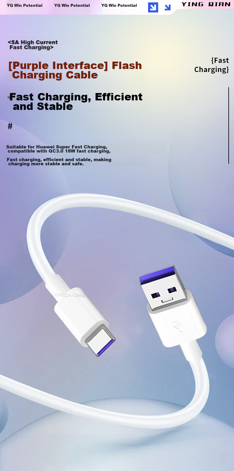 Yingqian 20W Fast Charging Data Cable Set for Apple Charger, Compatible with IPhone 14/13/12/11/Pro/Max/X/XS/8/7 Phones And Tablets, Charging Head And Cable Included 7