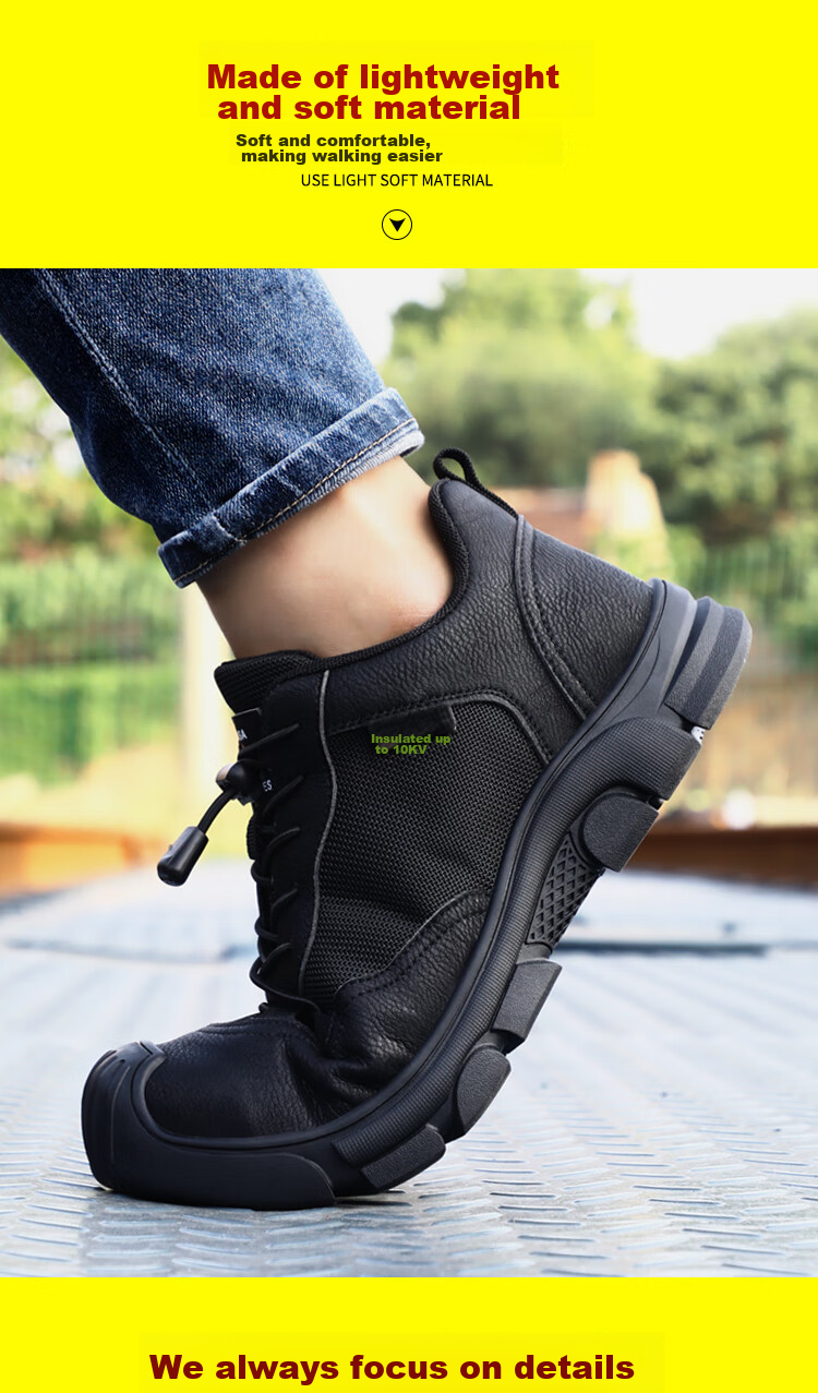 Jingtu Insulated Safety Shoes for Men, Summer Breathable Anti-Smashing Anti-Puncture Electrical Work Shoes 0216KV-J 41 11