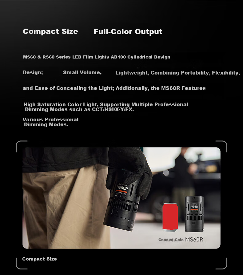 Godox Nori RS60Bi Bi-Color RGB Full-Color Continuous Light Photography Portrait Video Modeling Spotlight Outdoor Atmosphere Lens Spotlight [Official Standard Edition] 6