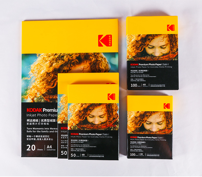 KODAK, 3R/5-Inch, 250g, High-Quality RC Velvet Printing Paper for Home Use, Inkjet Photo Paper, 100 Sheets, 9891-450 16