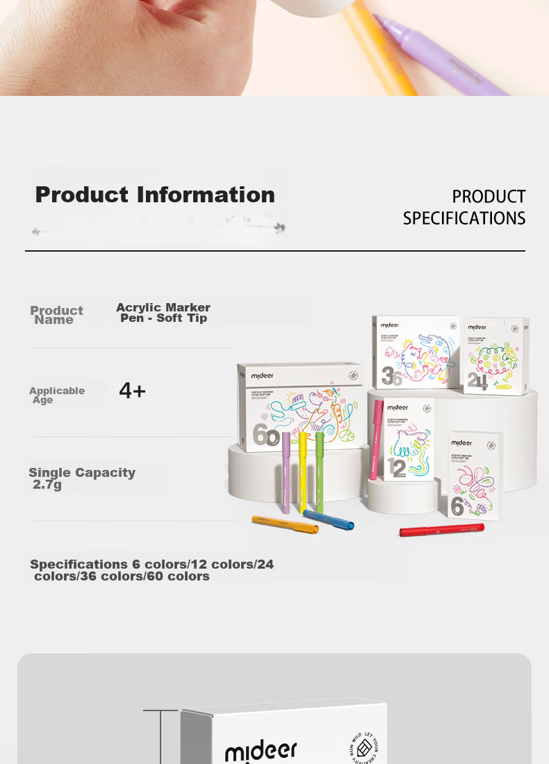 MiDeer Acrylic Marker Graffiti Handbag Storage Bag, Children's Water-Based Paint Set, 36 Colors + DIY Crossbody Graffiti Bag 19