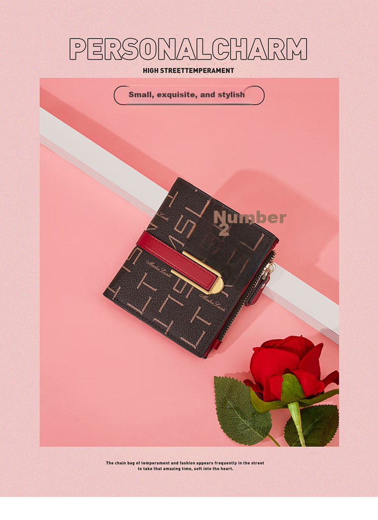 MashaLanti Ladies' Wallet, Luxury Short Purse for Women, Coin Purse And Card Holder Two-In Practical Mother's Day Gift 3