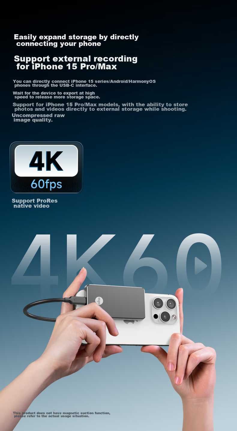 Aigo 500GB Portable Solid State Drive (PSSD) P1 Type-C USB3.2 Read Speed 2000MB/s Direct Phone Connection Portable Gaming External Hard Drive 11