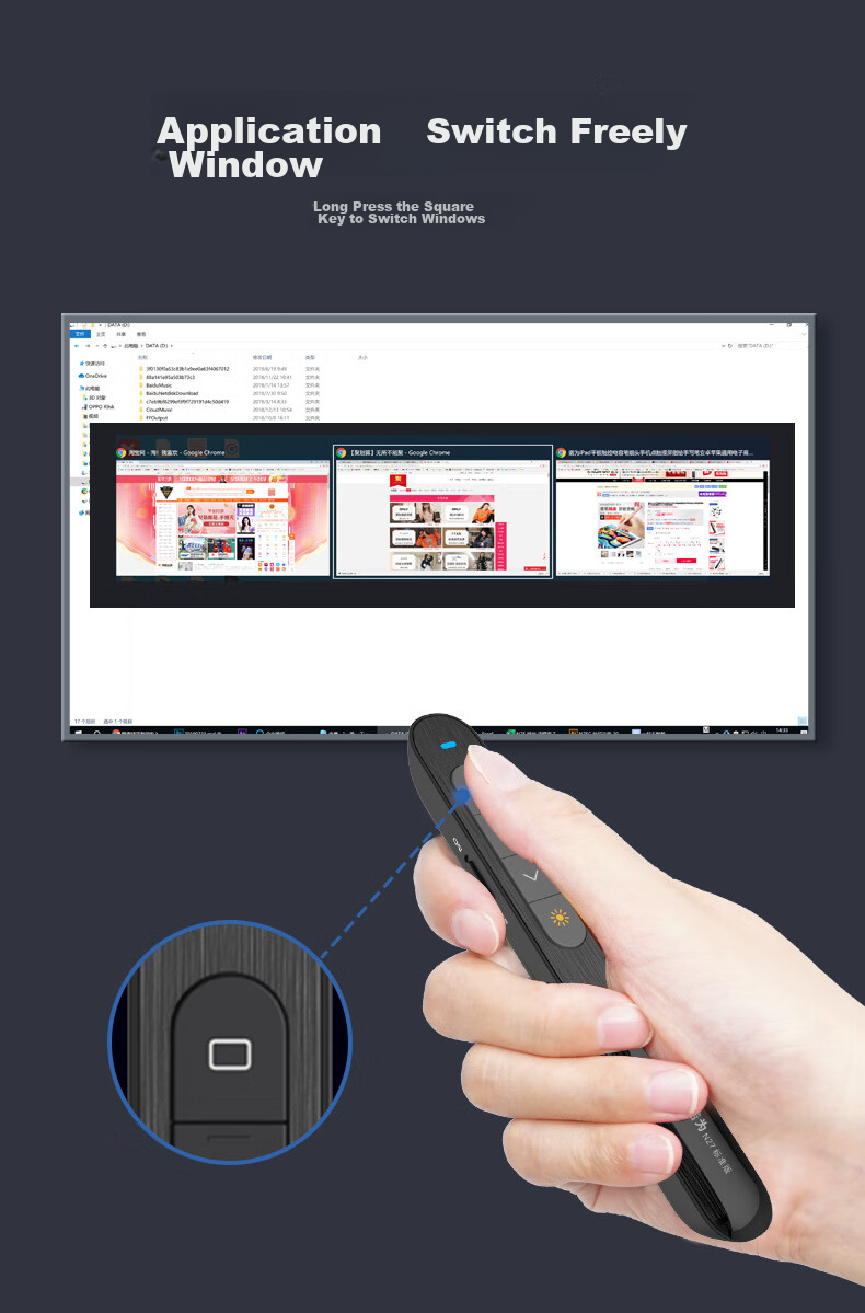 NORWII PPT Remote Pointer for Teachers, 360° Laser Pointer, Adjustable Volume, Projection Pen, 100m Remote Page Turner, Wireless Presenter, N27 Red Light, Black 11