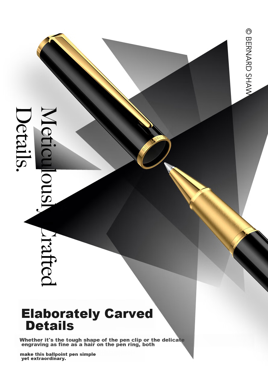 Bernard Shaw Mid-Autumn Festival And National Day Gift Ballpoint Pen, High-End Luxury [Starry Night] Obsidian Black Premium Refill Gift Box Set, High-End Business Office Gift 6