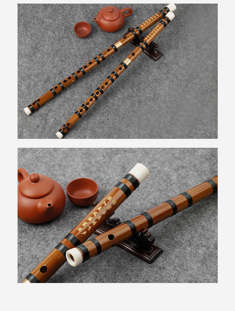 Minsine Bitter Bamboo Refined Dizi Bamboo Flute in G Key, Beginner-Friendly Horizontal Flute for Ethnic Wind Instruments D18 9