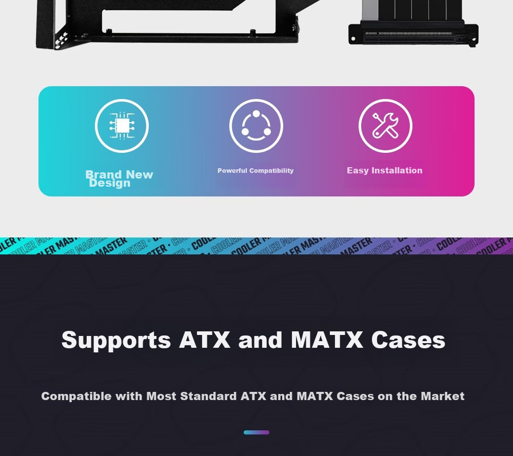 CoolerMaster Graphics Card Bracket V3 Kit (Compatible with All MATX And ATX Cases / Modular Design / PCI-E 4.0 Adapter Cable) 8