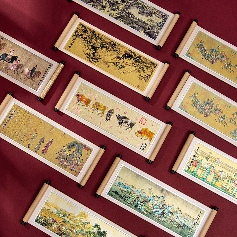 TIANSE Palace Museum Cultural Scroll Refrigerator Magnet Museum Collection Famous Painting Decorative Magnetic Sticker Beijing Souvenir Chinese Style Birthday Gift TS-5955 Riverside Scene at Qingming