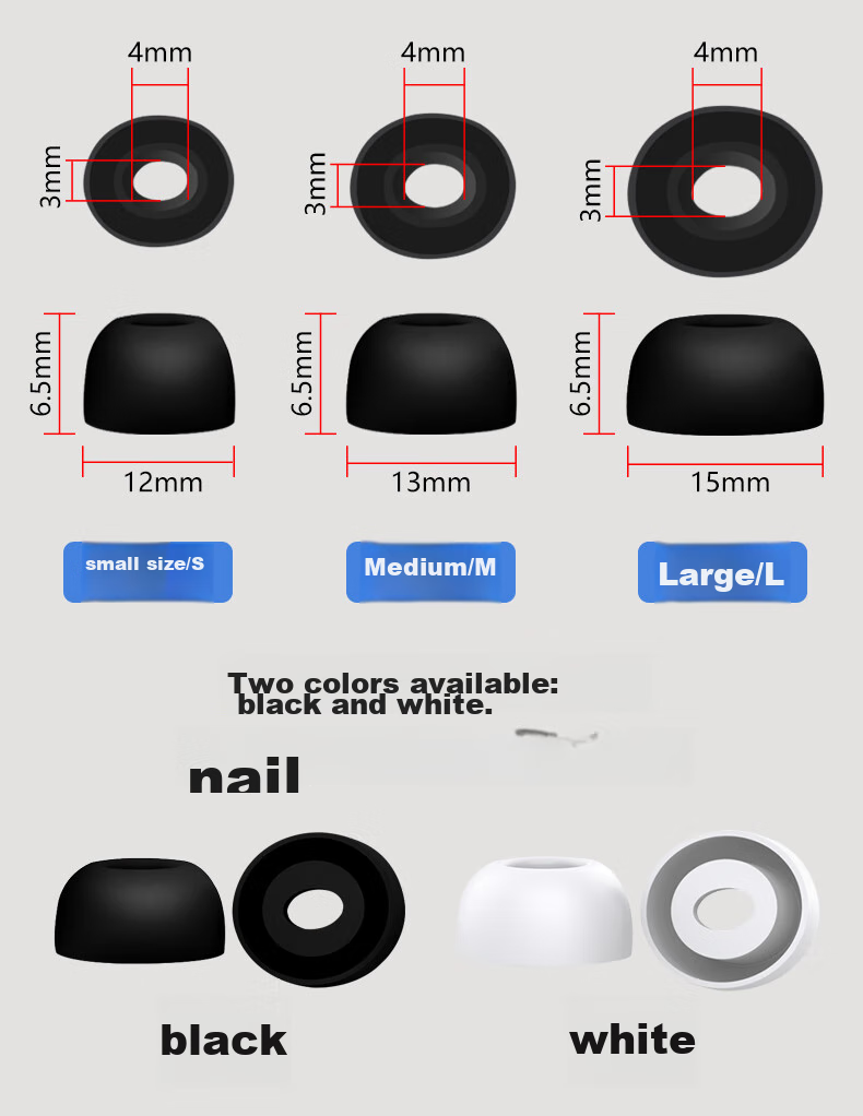 Masentek Earphone Ear Tips And Earbuds, Compatible with Edifier Lolli Pro2 Bluetooth Ear Soft Silicone Replacement Accessories for In-Ear Headphones LolliPodsPro/GM3/GT4, White 6