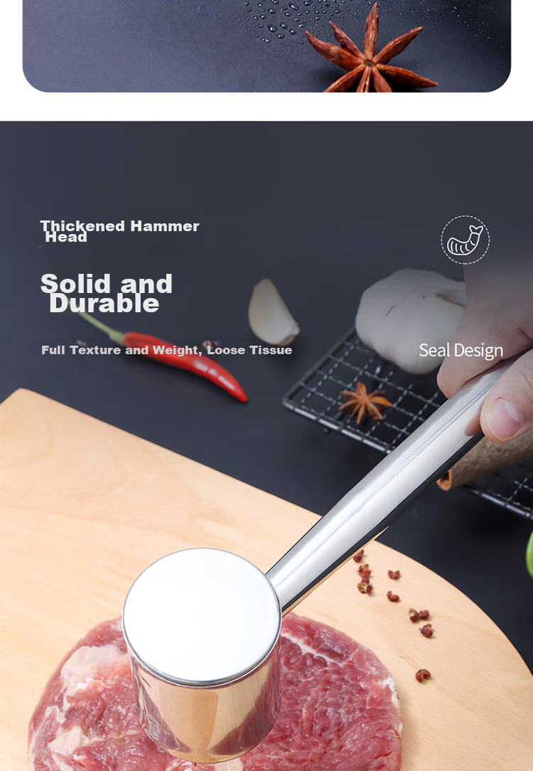 BJ 304 Stainless Steel Meat Tenderizer, Steak Mallet, Meat Chopper, Home Use Meat Tenderizer, Meat Tenderizing Tool 9