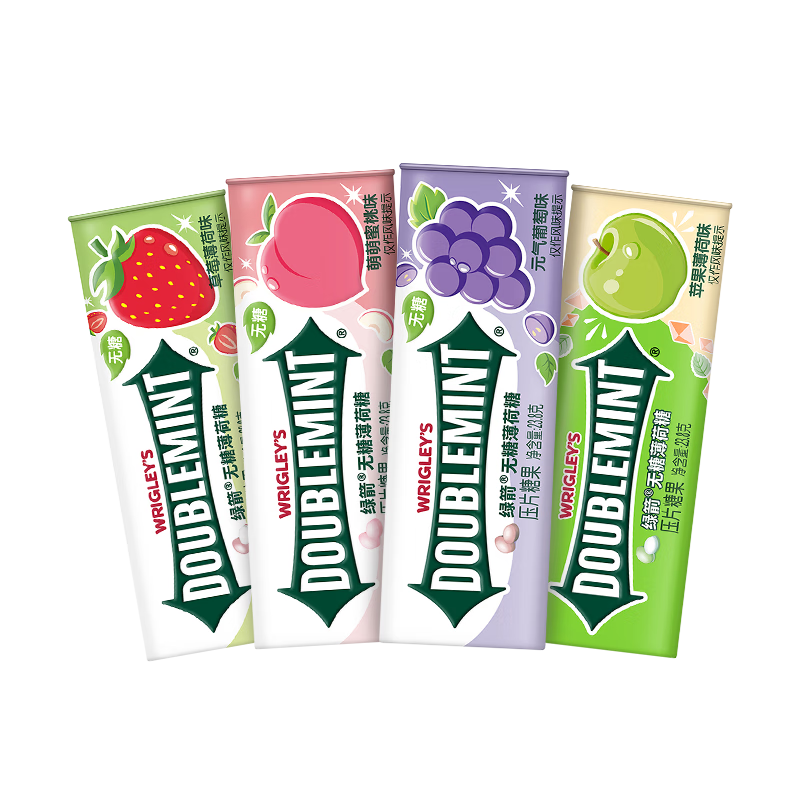 绿箭 无糖薄荷糖 约35粒23.8g*4瓶 清新口气糖 休闲零食【明星同款】