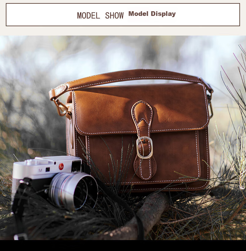 CWATCUN Shoulder Camera Bag, Photography Bag, Crossbody Handheld Vintage Women's Camera Bag, Mirrorless DSLR Handmade Sewn Commuter Bag 11