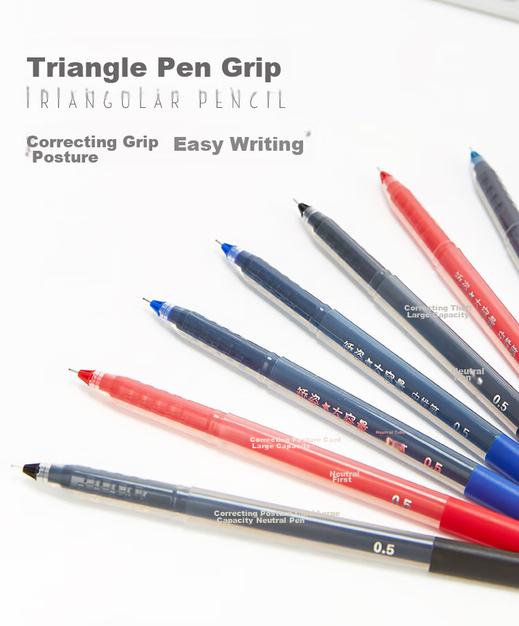 AIHAO Signature Pen, 0.5MM Full Needle Tube Gel Pen, Super Writing Capacity, Black Ink, Integrated Posture-Correcting Pen, Office Supplies, 12 Pieces, 47920 1