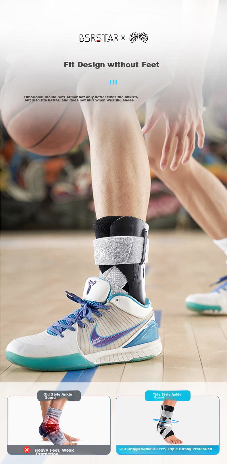 Bestray 5D Ankle Brace, Joint Fixation Support, Post-Injury Recovery Boot, Ankle Protector, Basketball Sprain Rehabilitation, Anti-Sprain Ankle Support 4