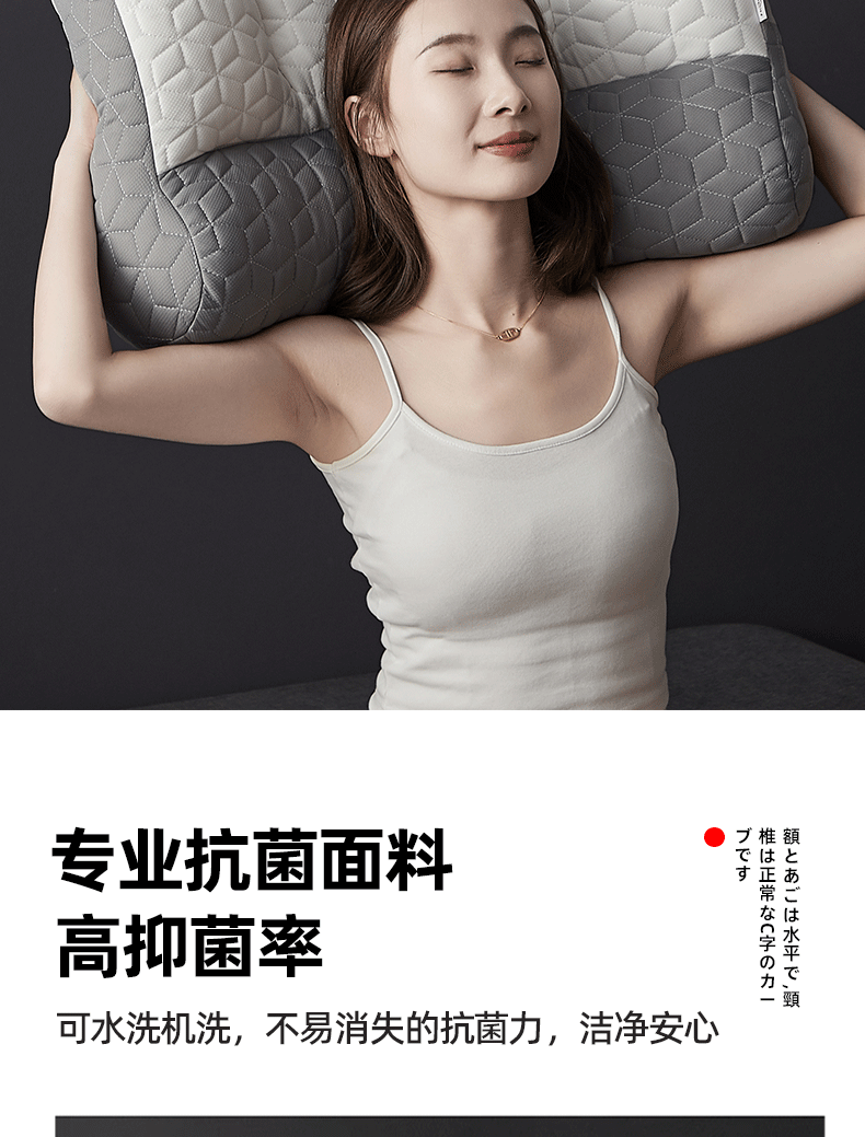 Huadn Cervical Pillow Neck Support Pillow for Cervical Spondylosis Deep Sleep Special Pillow for Students and Adults Summer Single Pillow Core 16