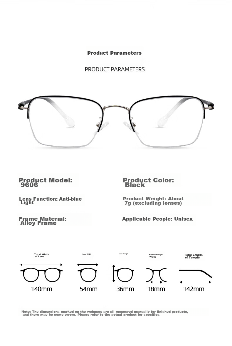 VGO Reading Glasses for Men And Women, Bifocal Anti-Radiation Dual-Light Glasses for Elderly, Model 9606 Black 100 Degrees 16