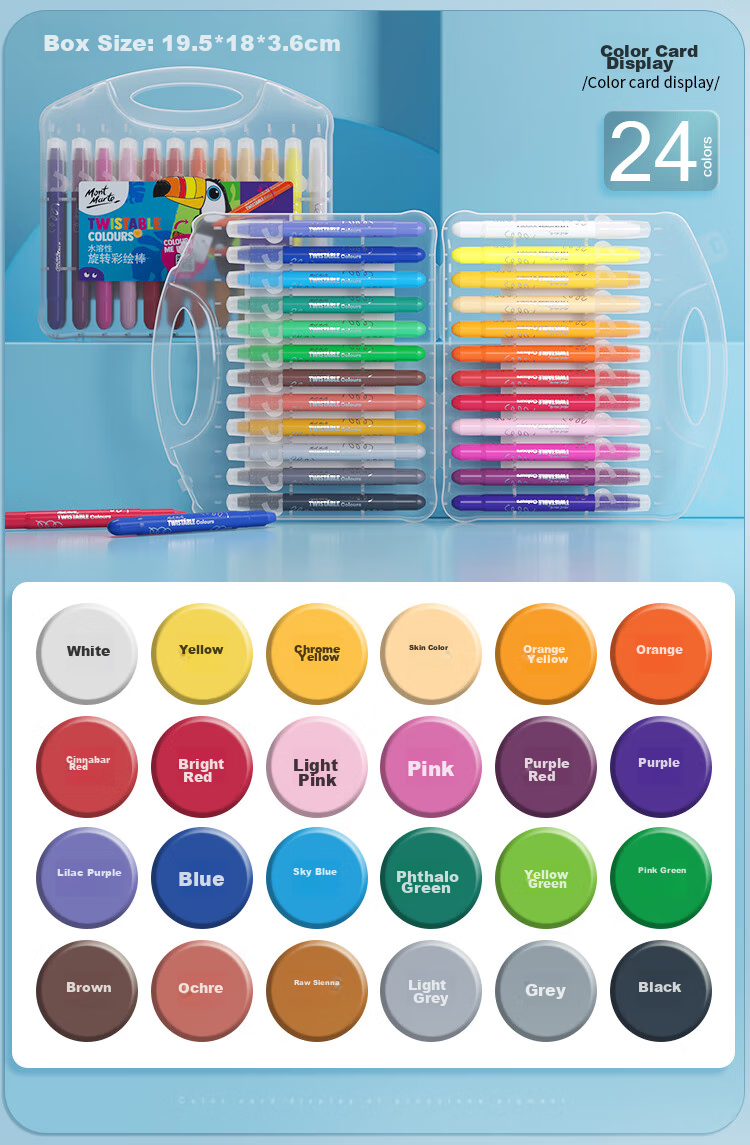 [Low Price Online] Mont Marte (Mont Marte) Colorful Sticks 3-Pack, Drawing Sticks, Rotating Crayons, Children's Oil Pastels, Non-Staining Drawing Sticks Set, Kindergarten Painting Kit Refill P-NX Art Sketching 30