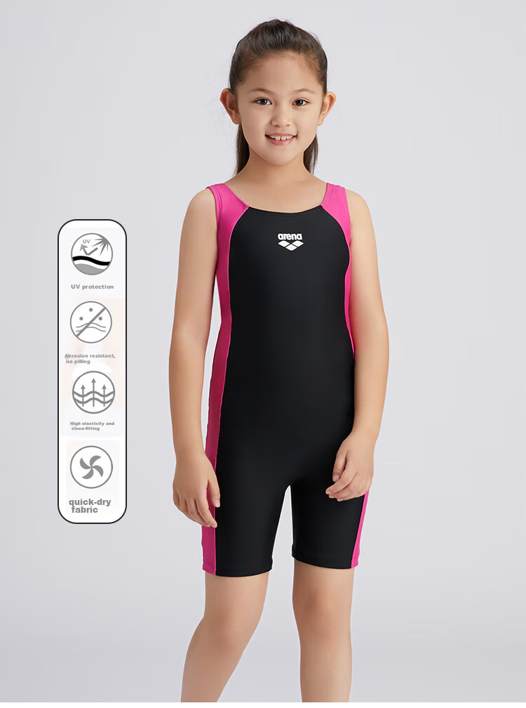 Arena One-Piece Swimsuit for Girls, Professional Comfortable Boyshort Swimwear for Older Children, Chlorine-Resistant, Durable, Sun-Protective, Quick-Drying, High-Elasticity Fit 1