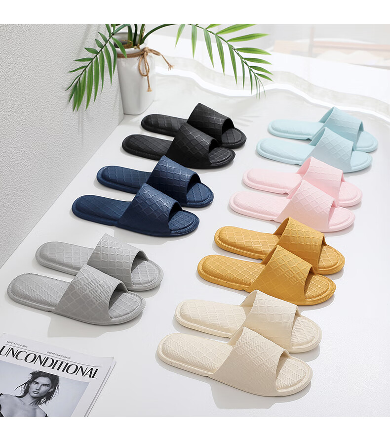 GUOLUOFEI Foldable Portable Ultra-Light Travel Slippers Hotel Summer Unisex Beige Size 42-43 1