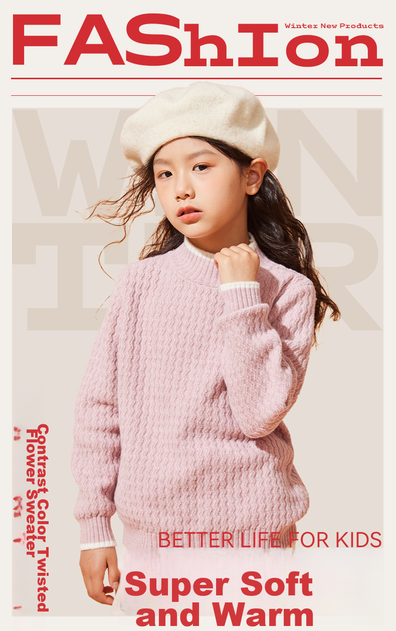 Jeanswest Children's Sweater, 2025 Girls' Knitted Sweater, Red New Year's Outfit, Boys' Autumn And Winter Warm Clothing, Mid to Big Kids' Top 2
