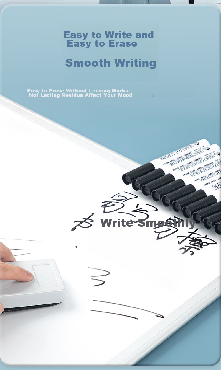 GuangBo Erasable Whiteboard Markers, Black, Thick Tip, Single-Tip Office Teaching Meeting Pens, Easy-To Oil-Based Pens, Office Supplies Stationery, 10 Pcs/box, BB8528D 4