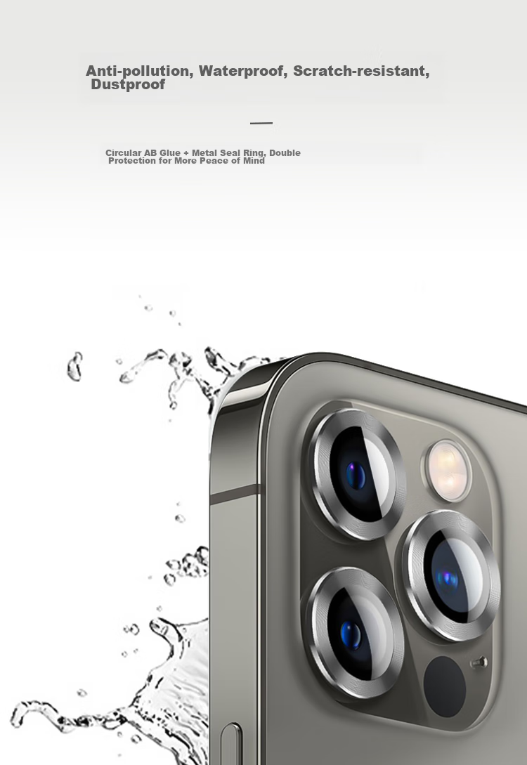 ESCASE IPhone 13 Pro Max/13 Pro Camera Lens Protector for IPhone 13 Pro/13 Pro Max, Metal 3 Blue Sapphire Rear Camera, High-Definition Wear-Resistant Eagle Eye Graphite Gray 7