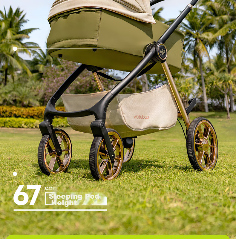 Welebao Whale Spirit Stroller, Reclining And Sitting Positions, for Ages 0-3, Newborn Shock-Absorbing, Reversible, Lightweight, Foldable, High Landscape View 36