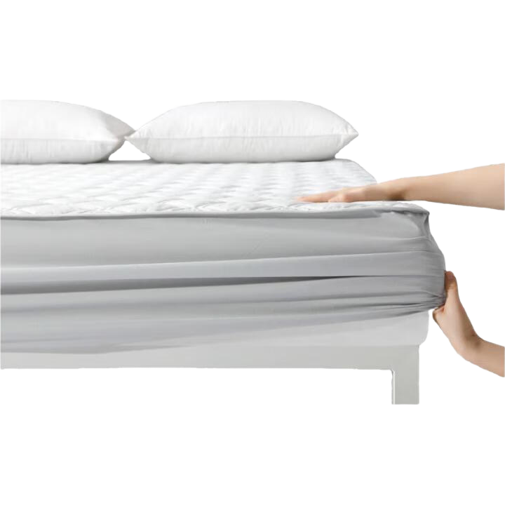 Shuixingjiafang Cotton Fabric Bed Pad, Antibacterial And Anti-Mite, Moisture-Absorbing Protective Mat, Foldable Mattress Pad for 1.8-Meter Bed, Light Gray Color