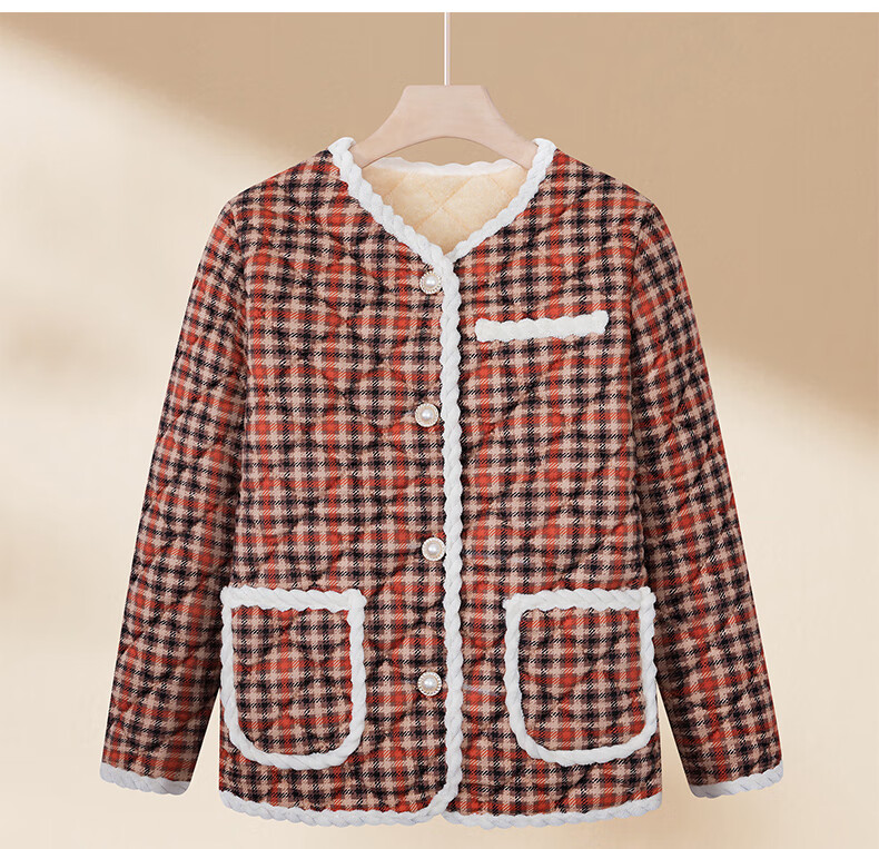 Fengxiao Mom Winter Thickened Lamb Wool Short Floral Cotton Jacket Middle-aged and Elderly Women's Autumn and Winter Coat 8