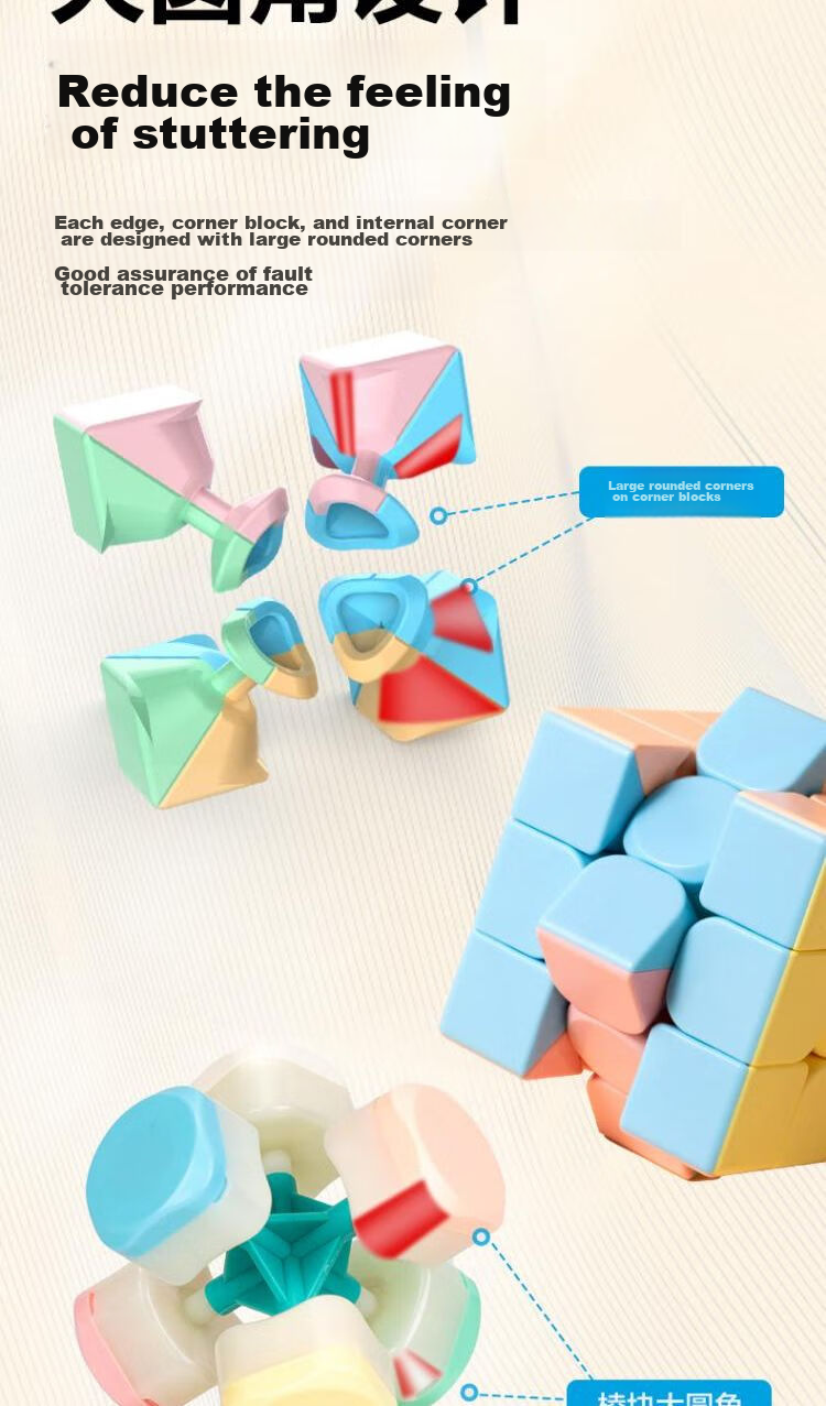 Deli Children's Macaron Cube Set, 2x2 3x3 4x4 Speed Cubes, Back-To Toy, Birthday Gift 8