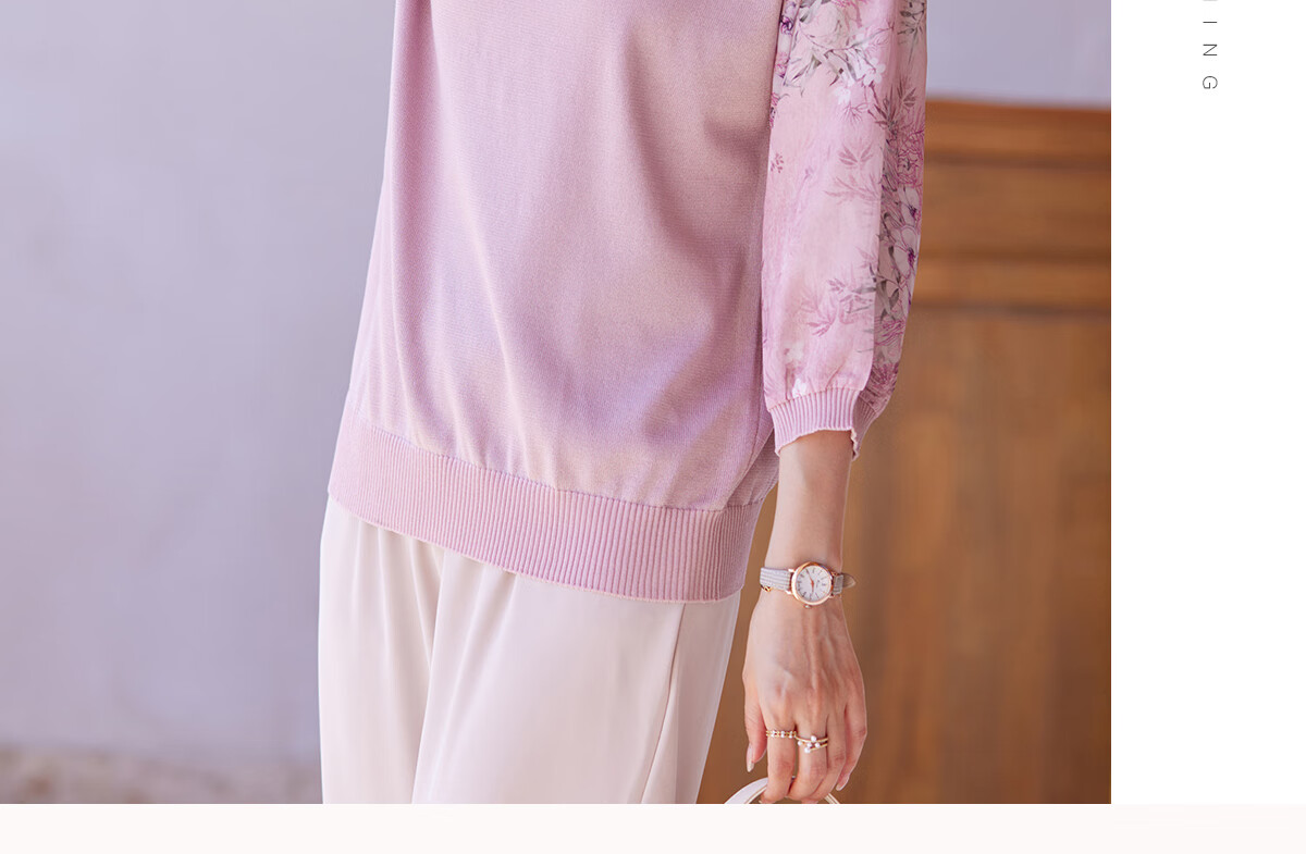 YUZHAOLIN Traditional Chinese Style 3/4 Sleeve T-Shirt for Middle-aged and Elderly Women, Grandma Top Y244T5825 10