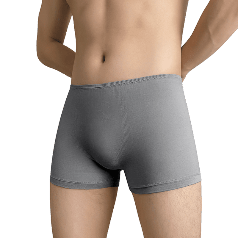 QIHAIQIU Disposable Men's Boxer Briefs, High-Elasticity Four-Corner Underwear, 5-Pack Sterile Travel Shorts, No-Wash, Gray XXL