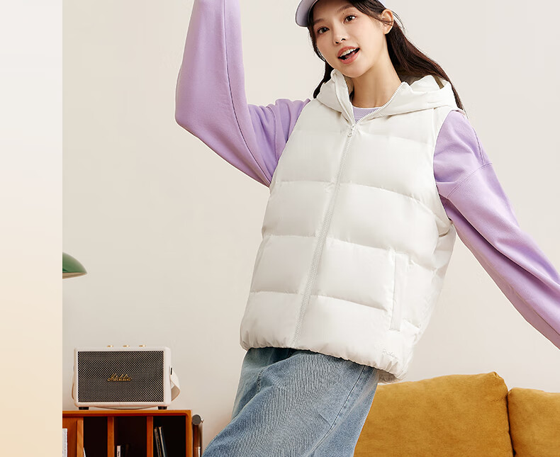 361° Men's Down Vest Autumn Winter New Waterproof Warm Sports Casual Running Stand Collar Jacket 652544401-4 56