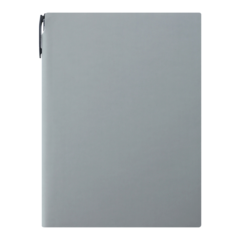Faramon A5/96 Sheets Morandi Series Notebook with Pen Holder, Leather Cover, Soft Texture, High-Quality Diary Stationery A5-Moon Rock Gray